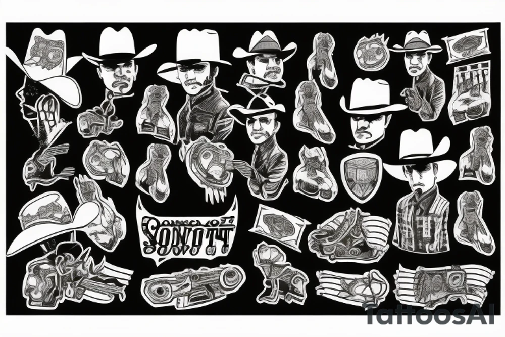 Cowboy shootout tattoo idea