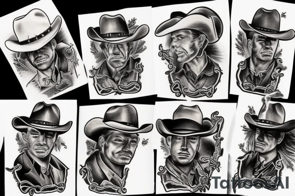 Cowboy shootout tattoo idea
