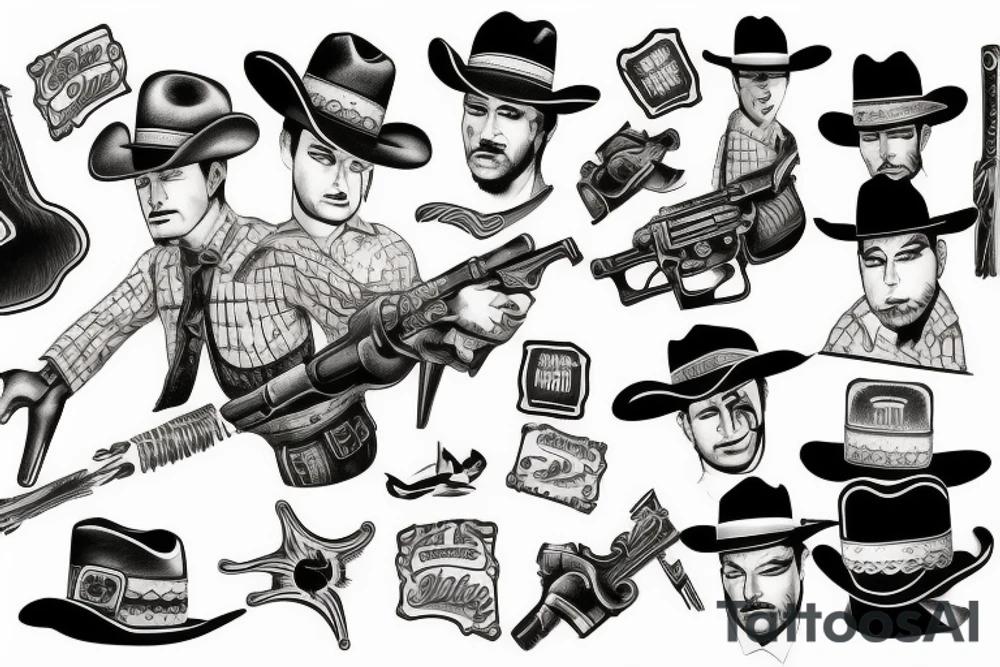 Cowboy shootout tattoo idea