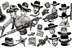 Cowboy shootout tattoo idea