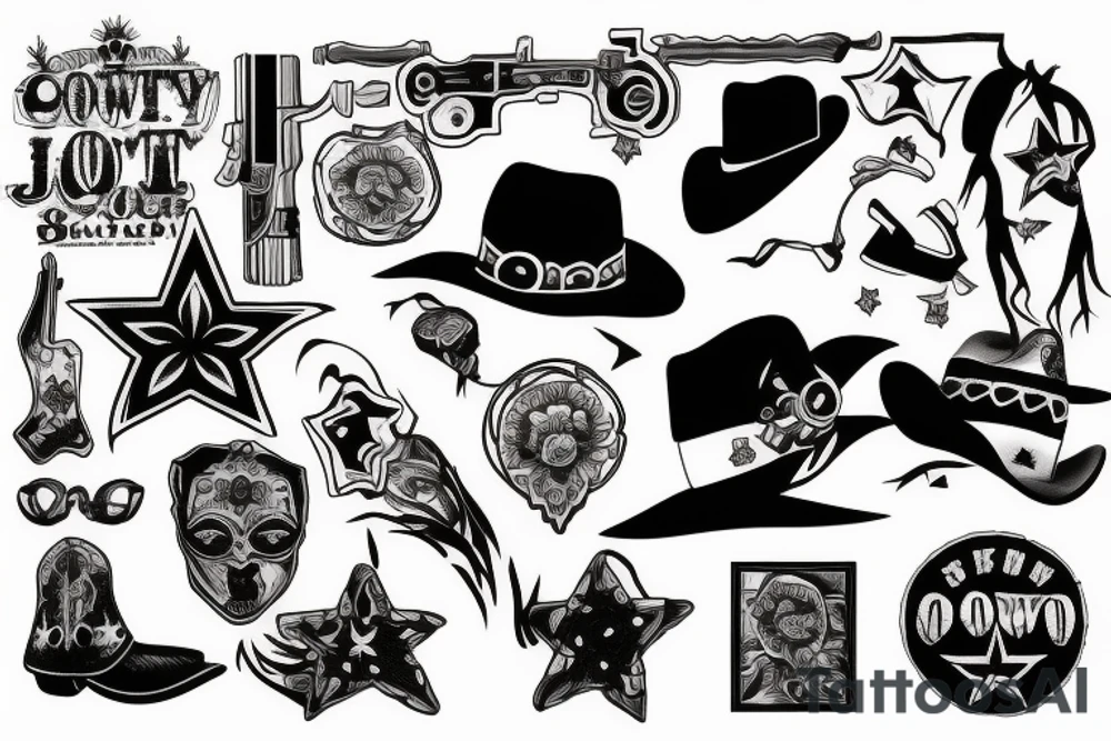 Cowboy shootout tattoo idea