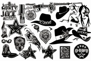 Cowboy shootout tattoo idea