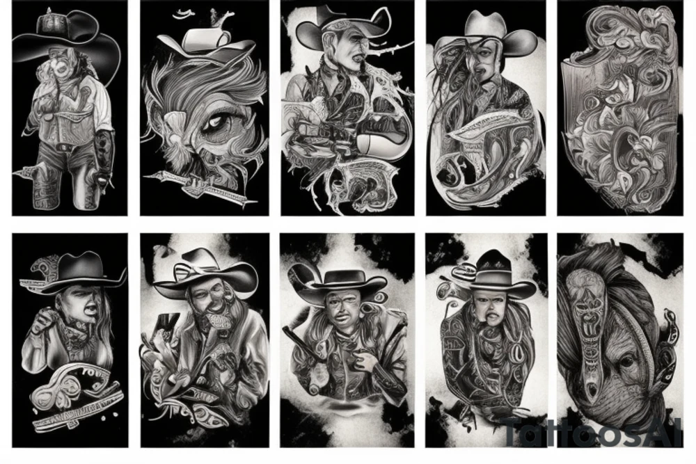 Cowboy shootout tattoo idea