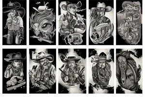 Cowboy shootout tattoo idea