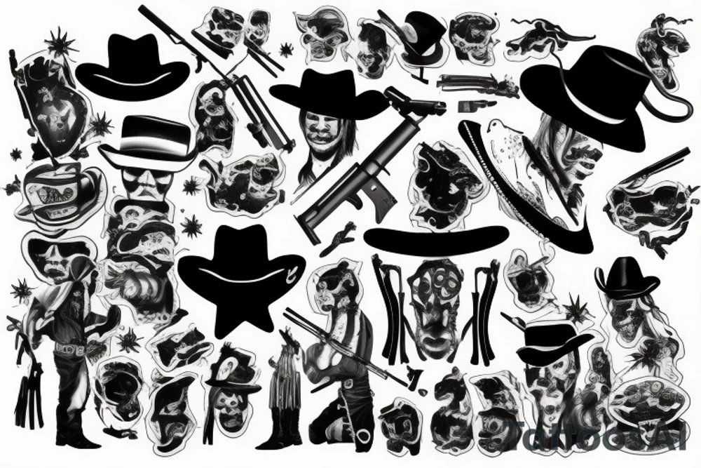 Cowboy shootout tattoo idea