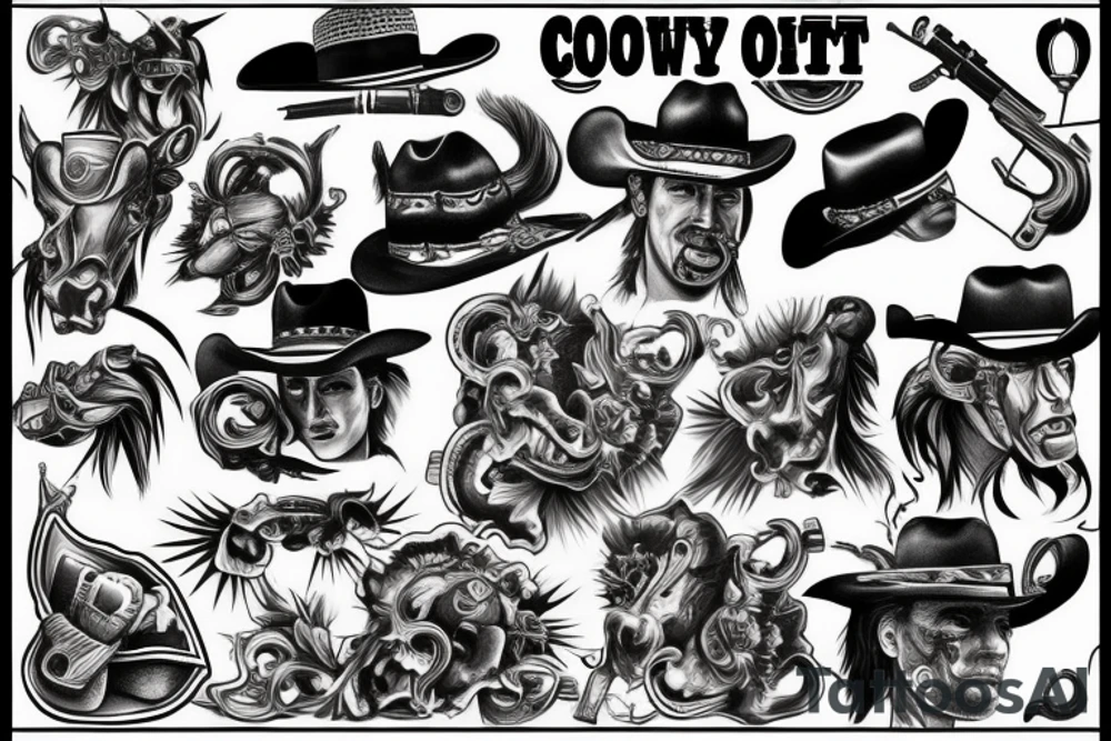 Cowboy shootout tattoo idea