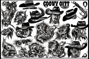 Cowboy shootout tattoo idea