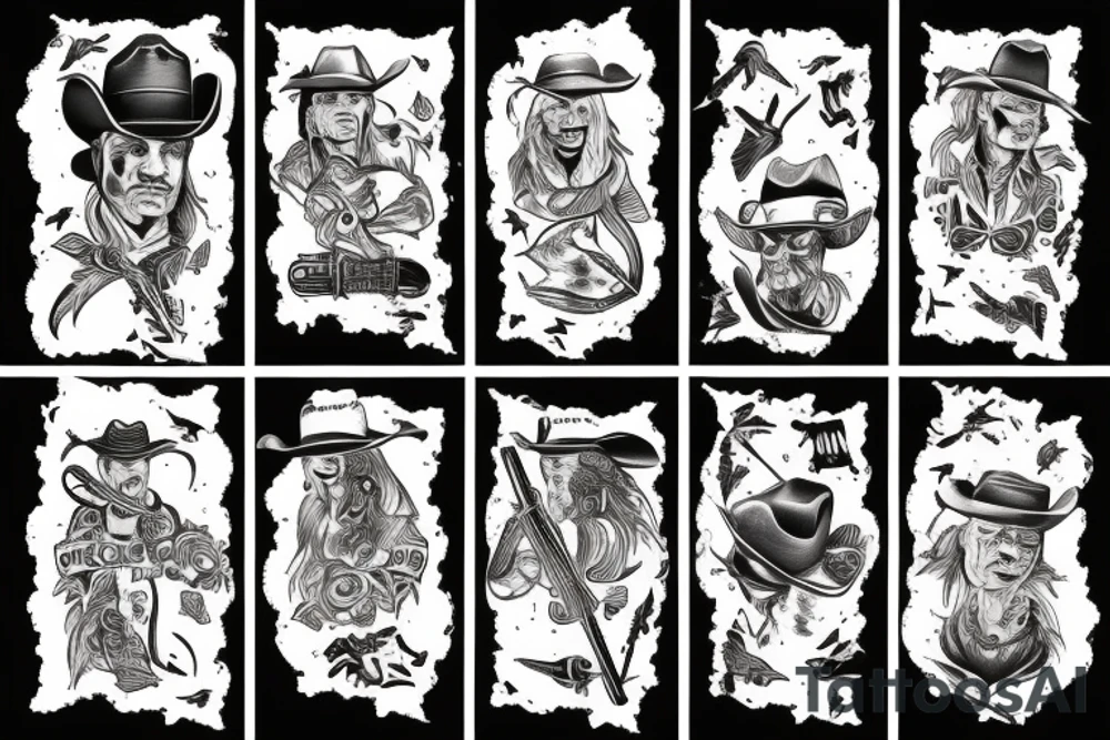 Cowboy shootout tattoo idea