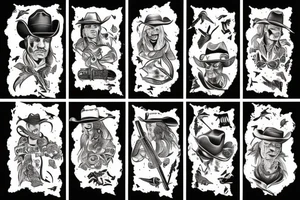Cowboy shootout tattoo idea