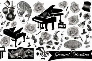 a pianist playing a grand piano tattoo idea