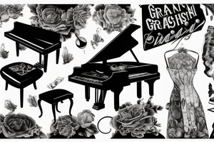 a pianist playing a grand piano tattoo idea