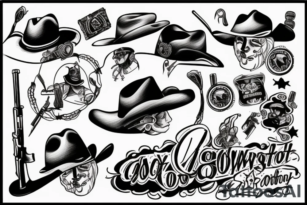 a cowboy shootout tattoo idea
