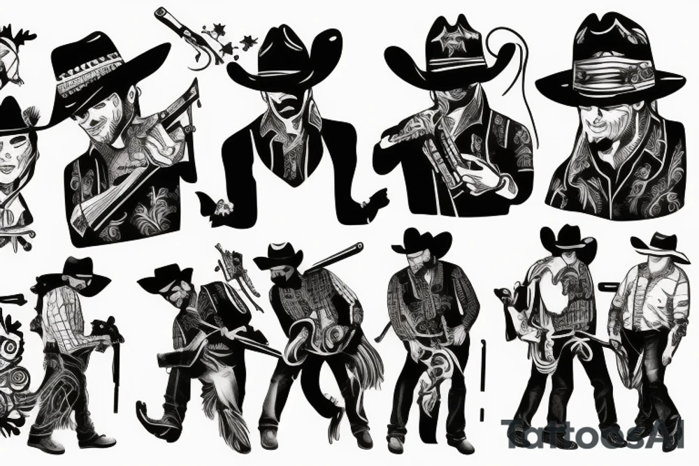 a cowboy shootout tattoo idea