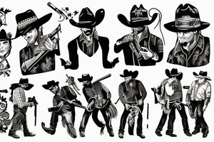 a cowboy shootout tattoo idea