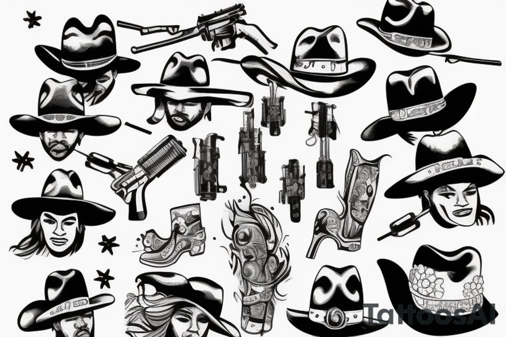 a cowboy shootout tattoo idea