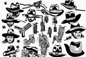 a cowboy shootout tattoo idea