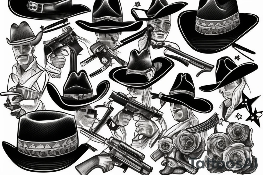 a cowboy shootout tattoo idea