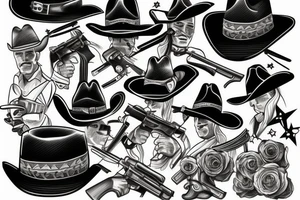 a cowboy shootout tattoo idea