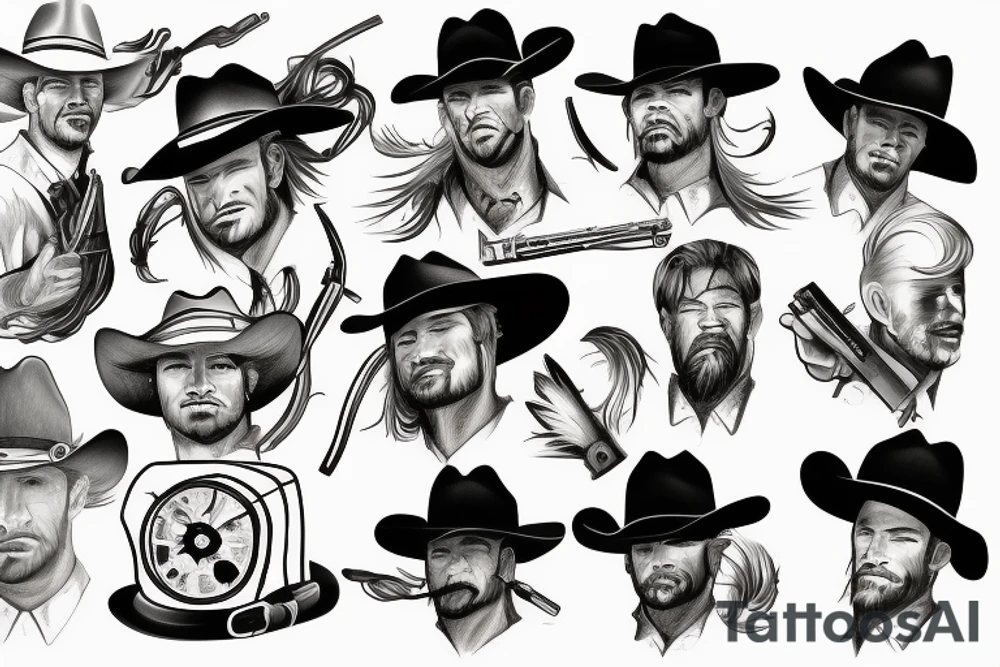 a cowboy shootout tattoo idea