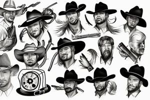 a cowboy shootout tattoo idea