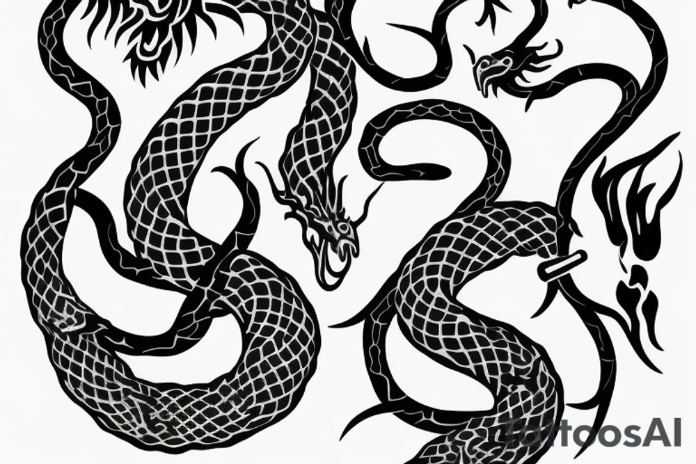 rod of asclepius with a dragon instead of a snake tattoo idea