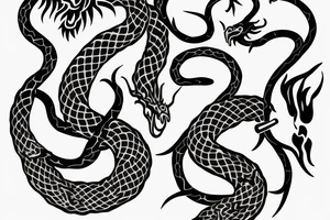 rod of asclepius with a dragon instead of a snake tattoo idea