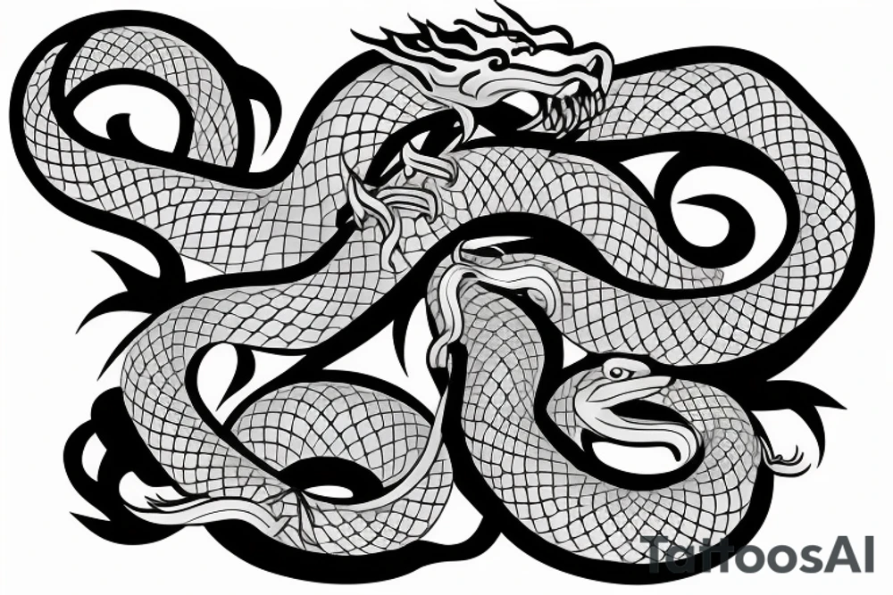 rod of asclepius with a dragon instead of a snake tattoo idea