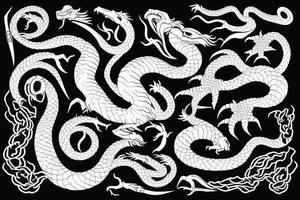 rod of asclepius with a dragon instead of a snake tattoo idea