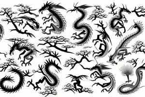 dragon wrapped around a tree tattoo idea