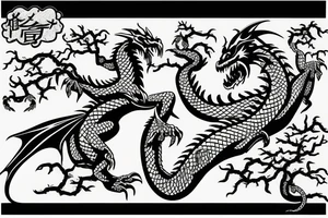 dragon wrapped around a tree tattoo idea