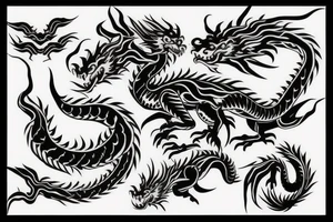asian dragon wrapped around a tree tattoo idea