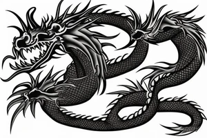 asian dragon wrapped around a tree tattoo idea
