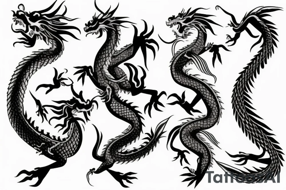 asian dragon wrapped around a tree tattoo idea