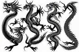 asian dragon wrapped around a tree tattoo idea