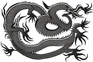 asian dragon wrapped around a wisteria tree tattoo idea