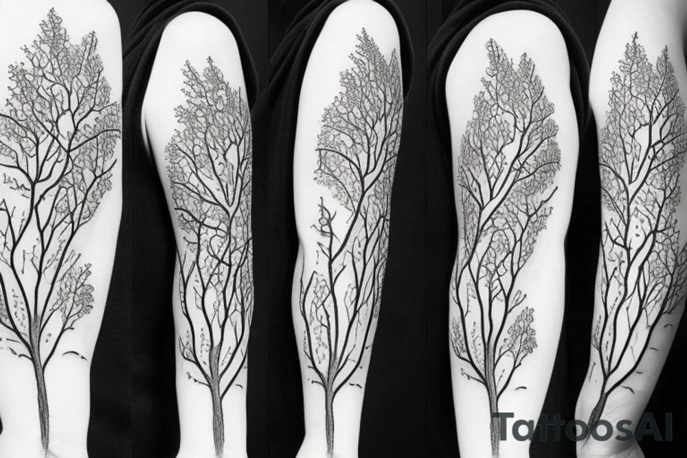 wisteria tree tattoo idea