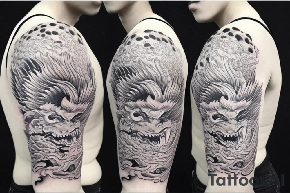 chinese dragon half sleeve tattoo idea