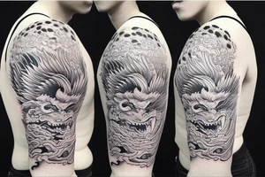 chinese dragon half sleeve tattoo idea
