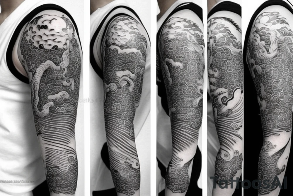 chinese dragon half sleeve tattoo idea