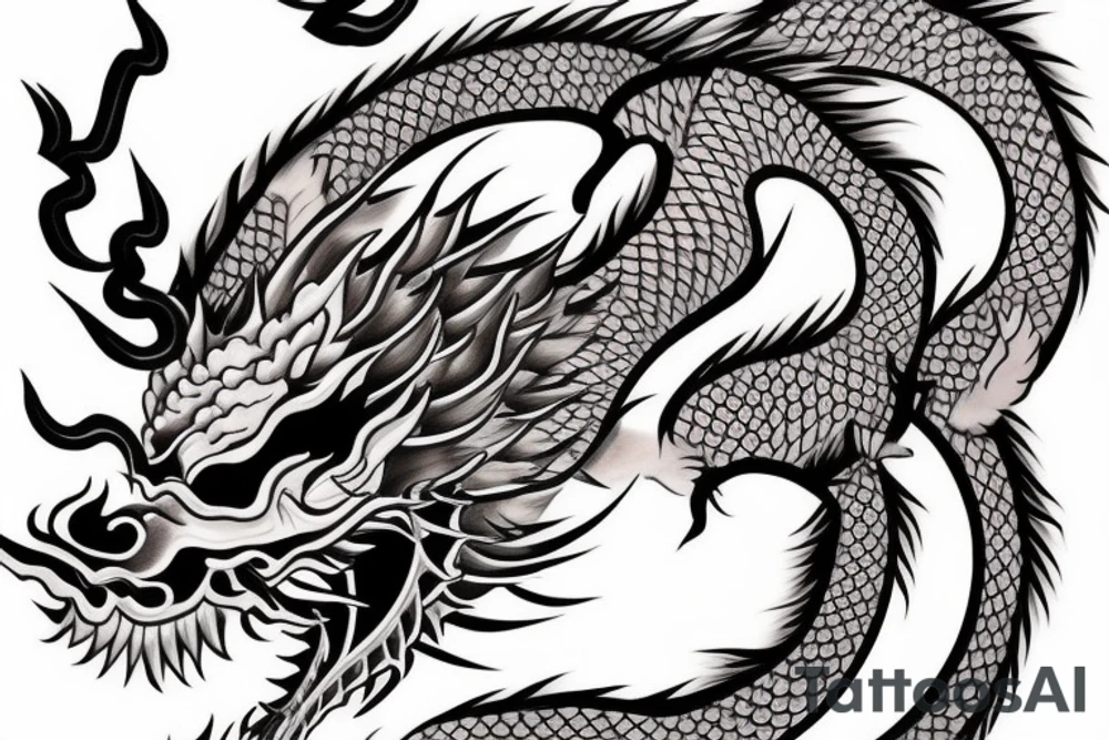 chinese dragon half sleeve tattoo idea
