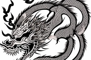 chinese dragon half sleeve tattoo idea