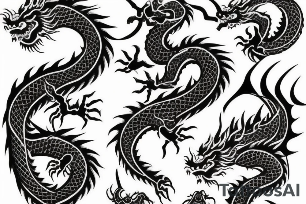 chinese dragon half sleeve tattoo idea