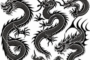 chinese dragon half sleeve tattoo idea