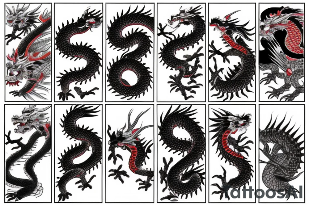 chinese dragon half sleeve tattoo idea