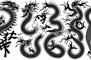chinese dragon half sleeve tattoo idea
