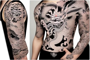 chinese dragon half sleeve tattoo idea