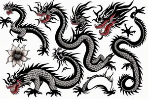 chinese dragon half sleeve tattoo idea