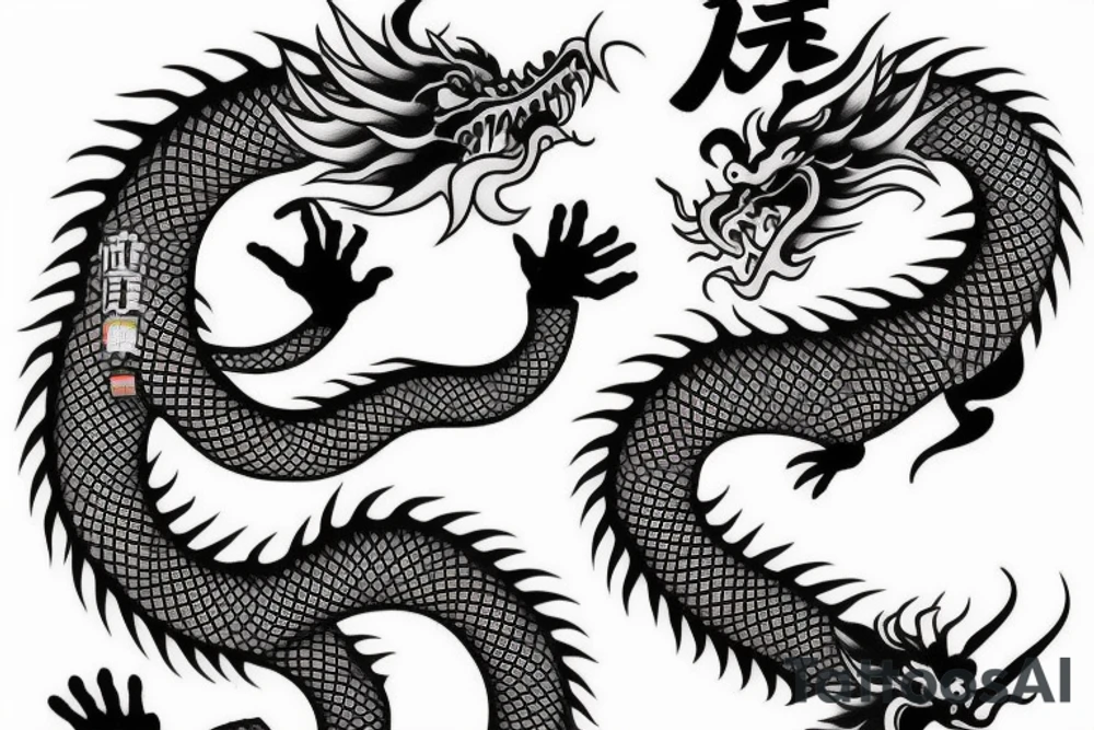 chinese dragon half sleeve tattoo idea