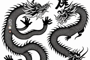 chinese dragon half sleeve tattoo idea