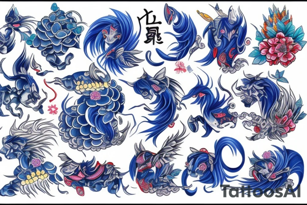kirin blue tattoo idea